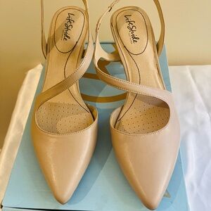 Life Stride Women's Beige Slingback Heels